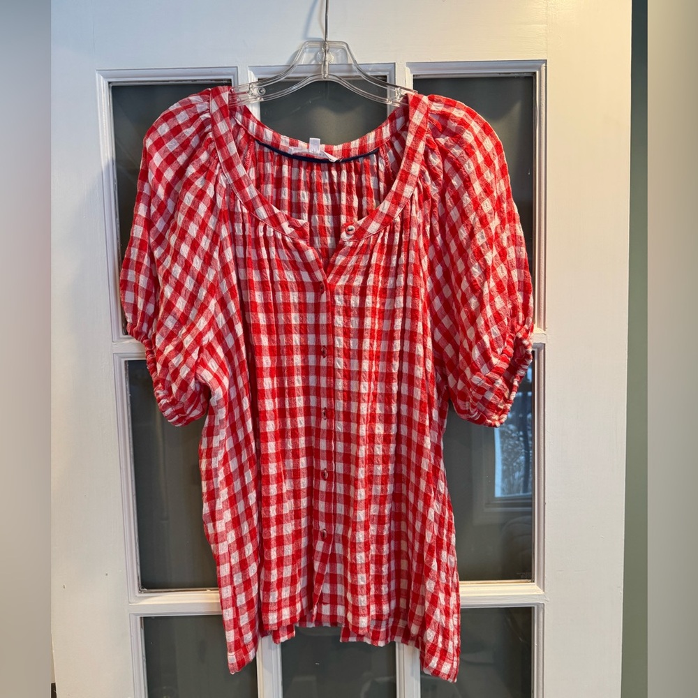 Red Gingham Women's Top